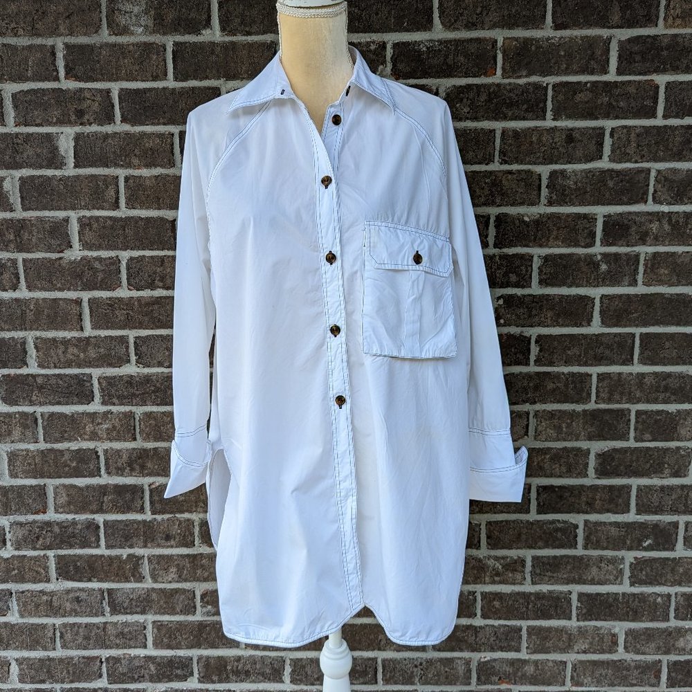 Ganni Button Down Contrast Stitch Shirt